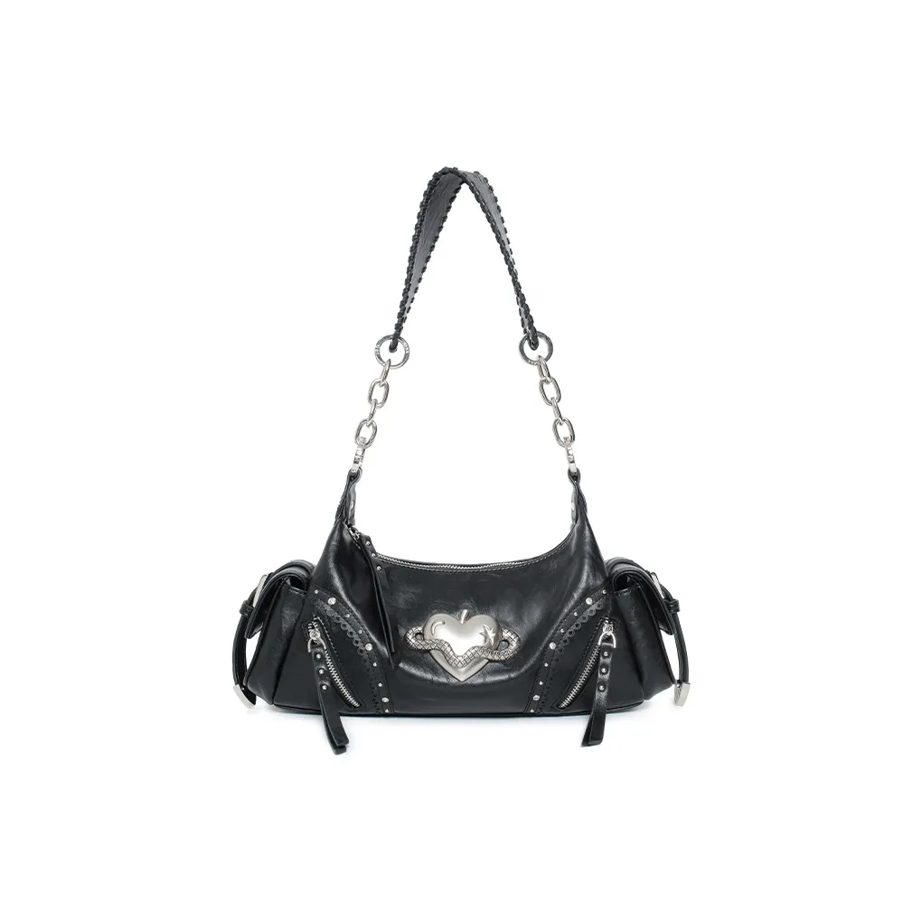 VFVF BAG OFFICAL Eco Friendly PU Black Fairy Tale Shoulder Bag Women's Black/White/Purple/Denim