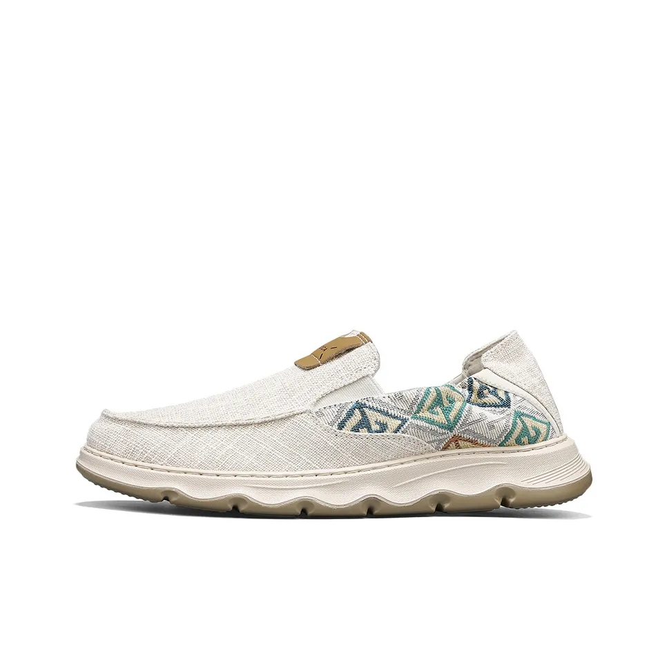 Bull charm Canvas Shoes Men's Low Top Beige/Gray/Black
