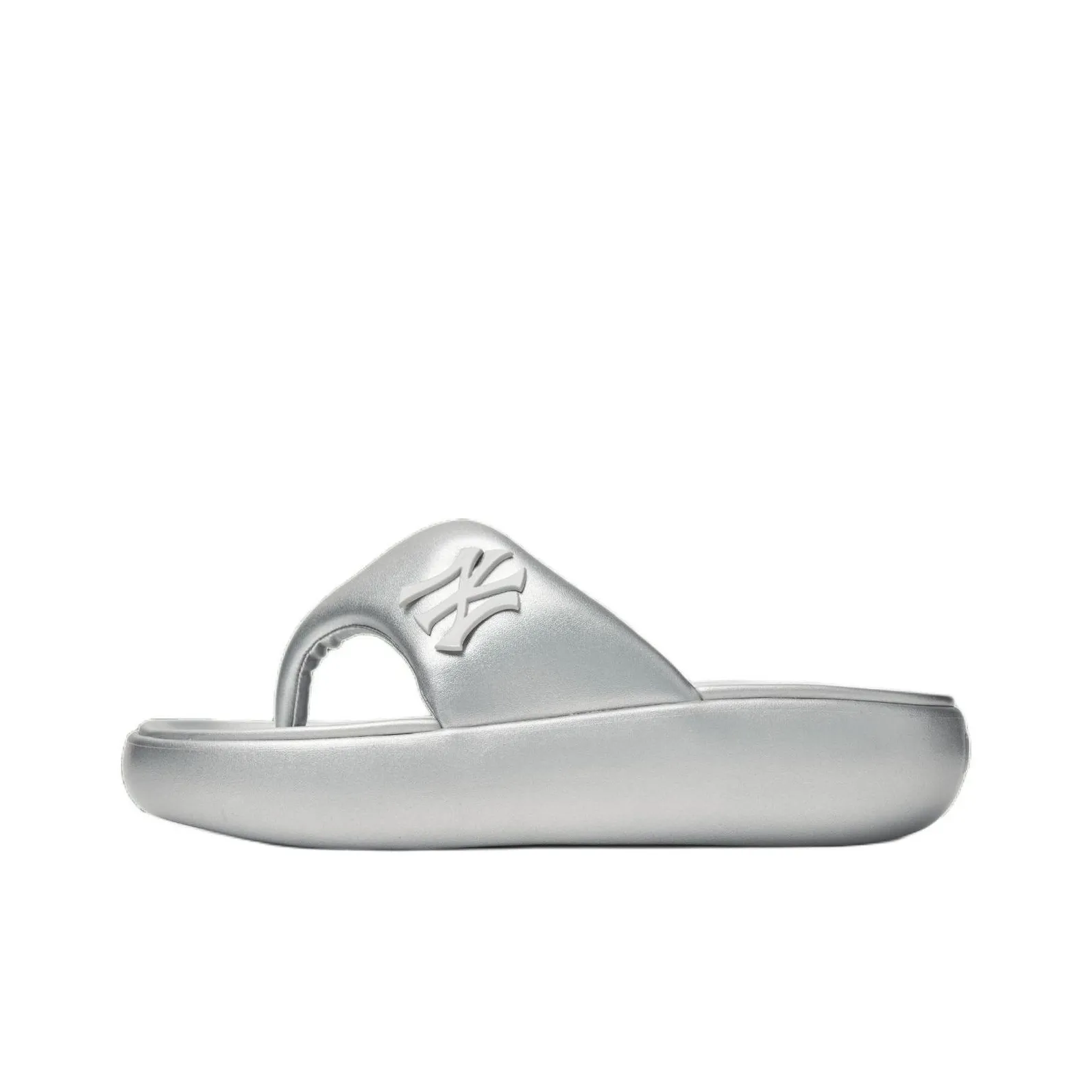 Mlb Base Logo Нью-Йорк Янкис Устойчивые к истиранию Шлепанцы Унисекс Серебряный