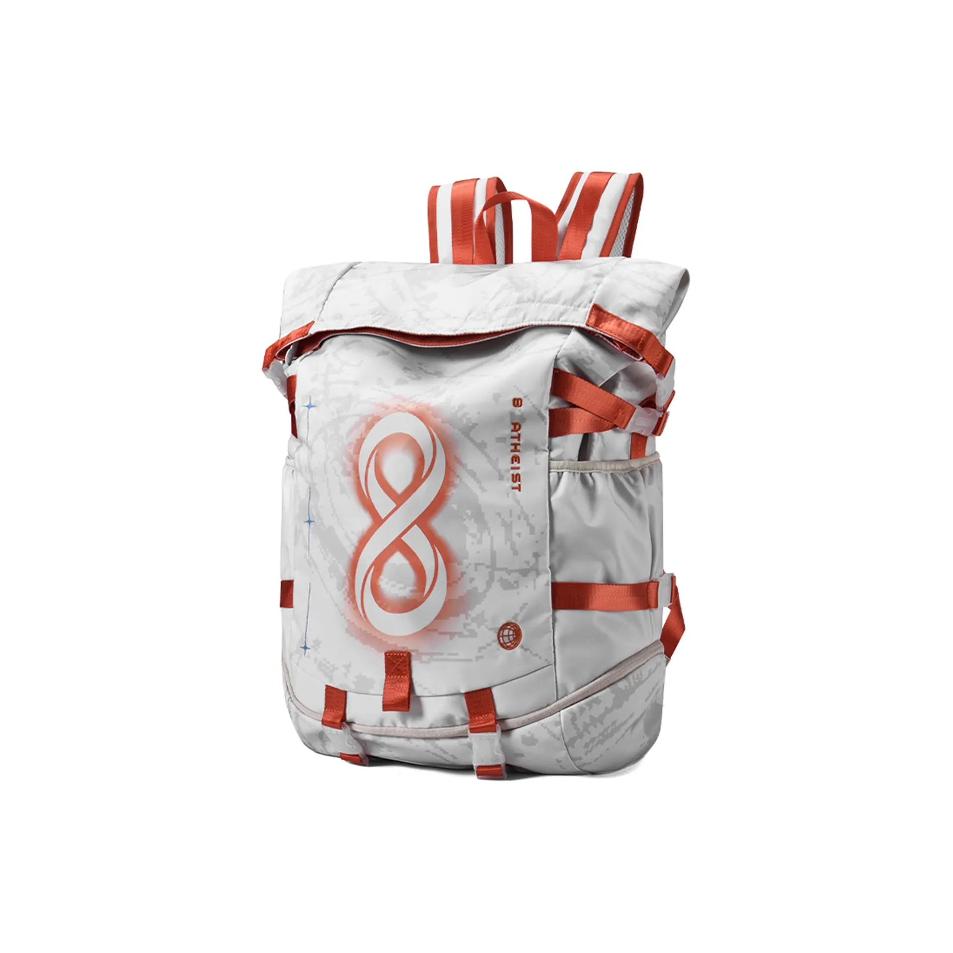 8atheist Полиэстер Рюкзак Большой Унисекс Белый Оранжевый Цветовой блок