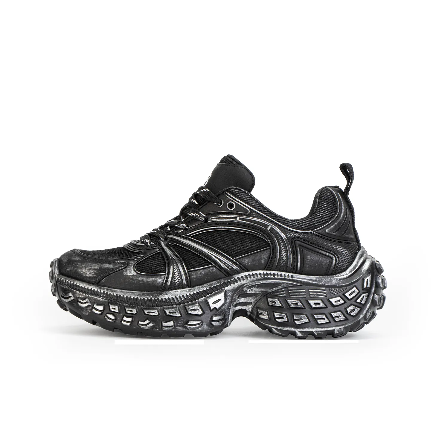 Lilbetter Cushioning Anti Slip Wear Resistant Breathable Moisture Wicking Low Top Chunky Sneakers Unisex Faded Black