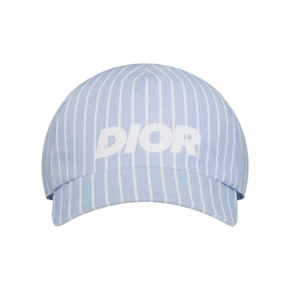 DIOR Homme Logo Printed Striped Baseball Cap