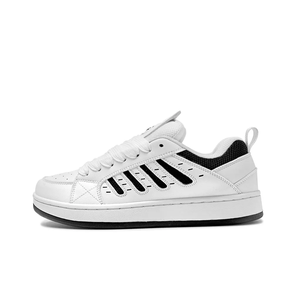 BXGY Blissful Joy Puffy Shoes Durable Lightweight And Breathable Low Top Skateboard Shoes Women's White Black