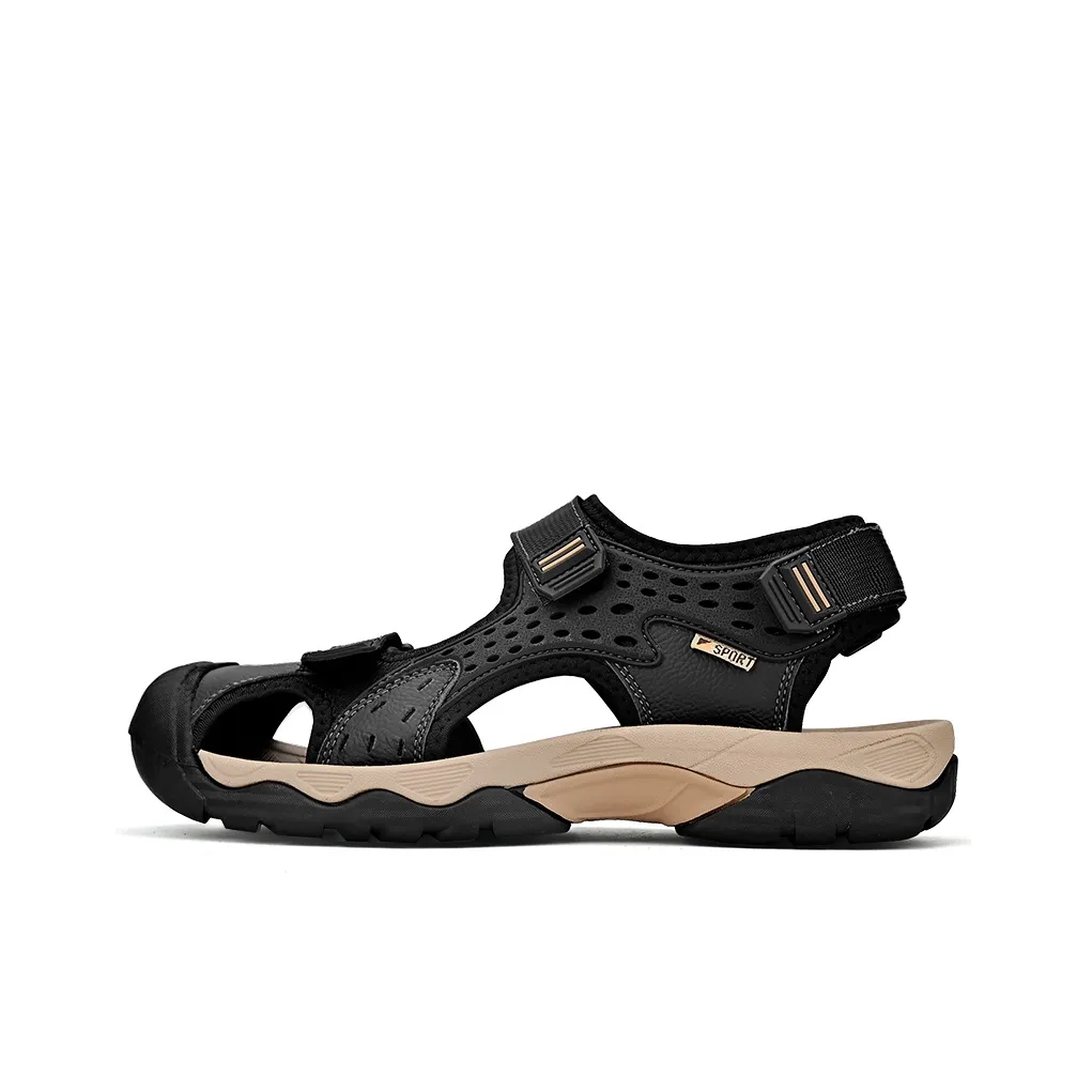 Bull charm Beach Sandals Men's Black/Brown/Khaki