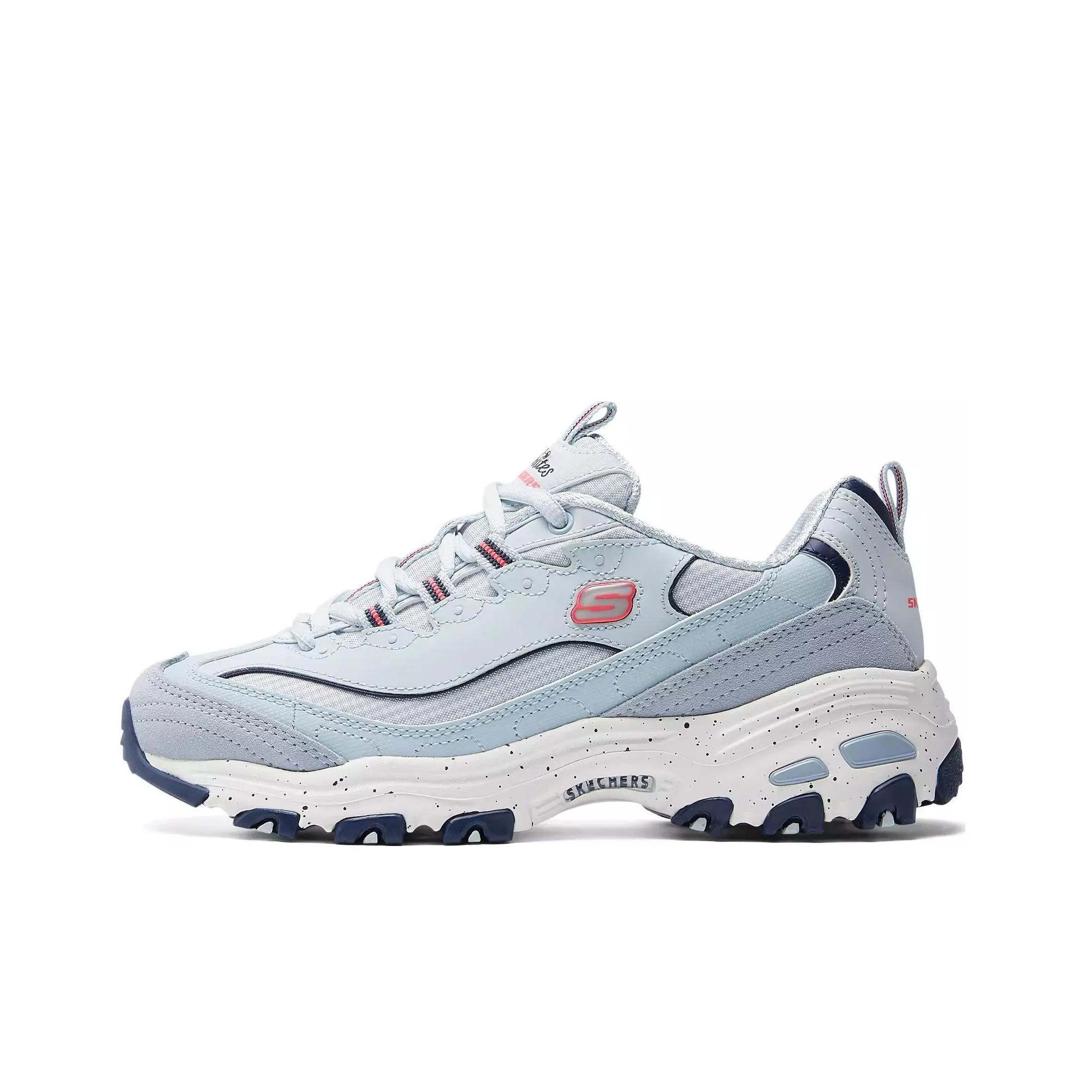 Skechers D'LITES 1,0 Амортизация Дышащий Увеличение Высоты Низкий Топ Телесный Верх Кроссовки Женские Синий