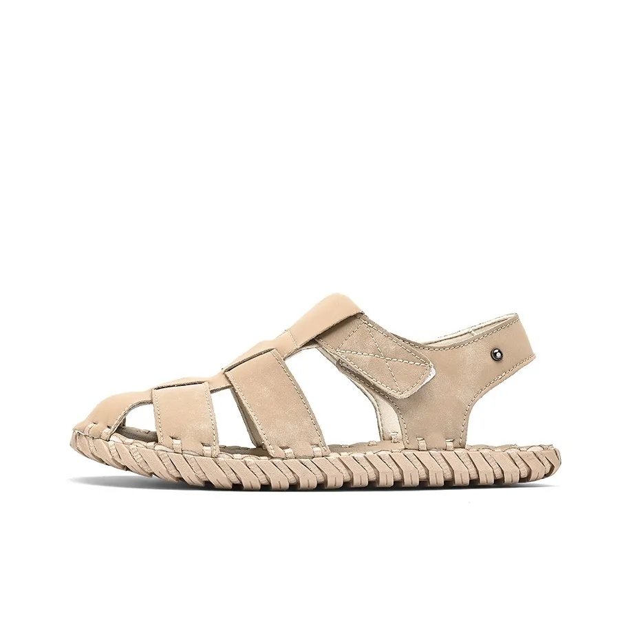 Bull charm Beach Sandals Men's Milk Tea/Light Gray/Wheat