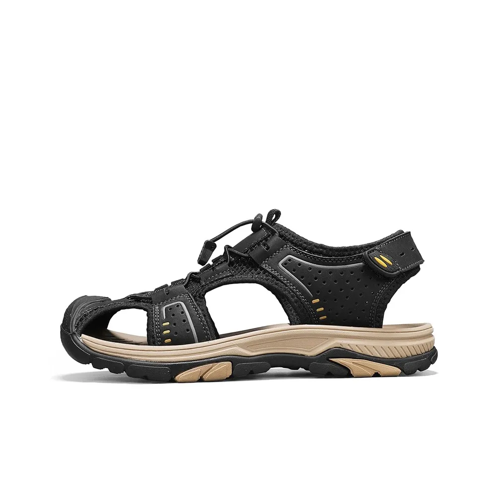 Bull charm Beach Sandals Men's Black/Sand/Khaki