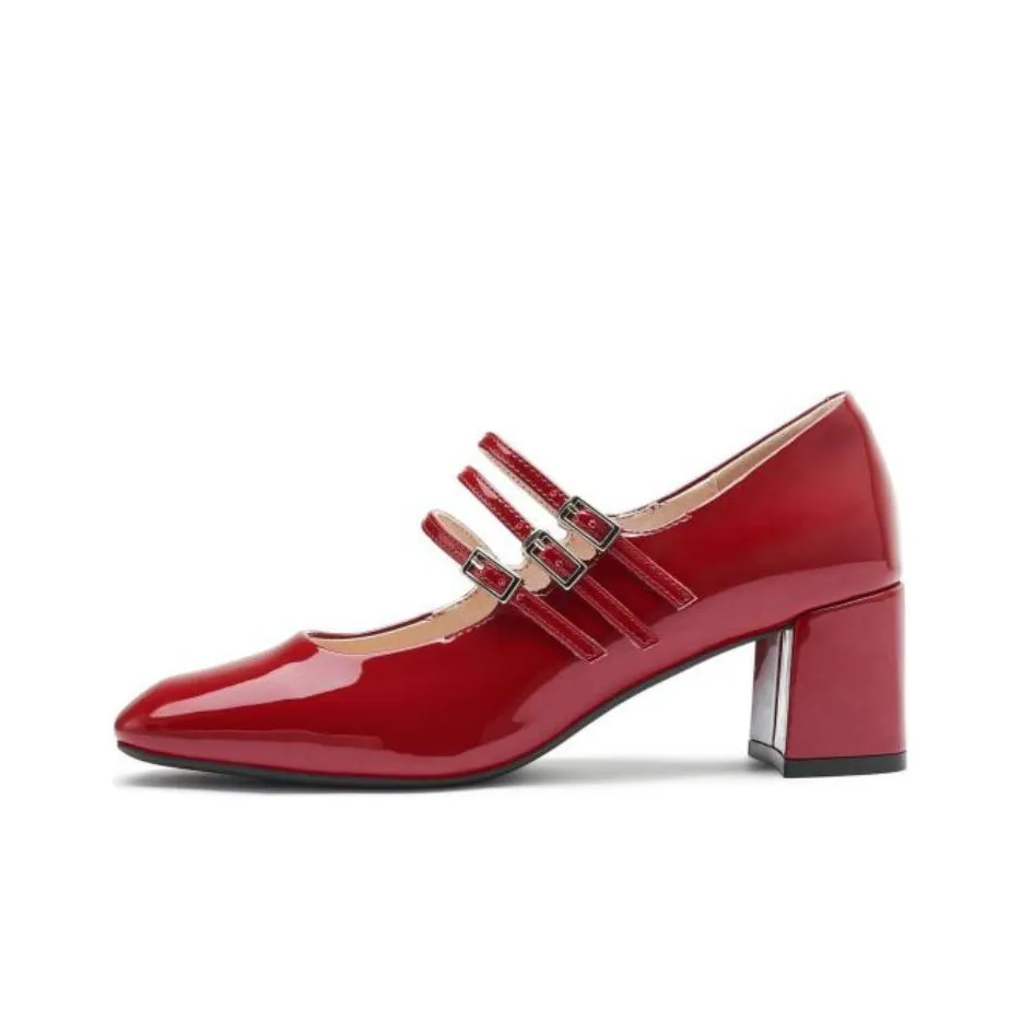 TOOMANYSHOES Грубый каблук Мэри Джейн Женские обувь