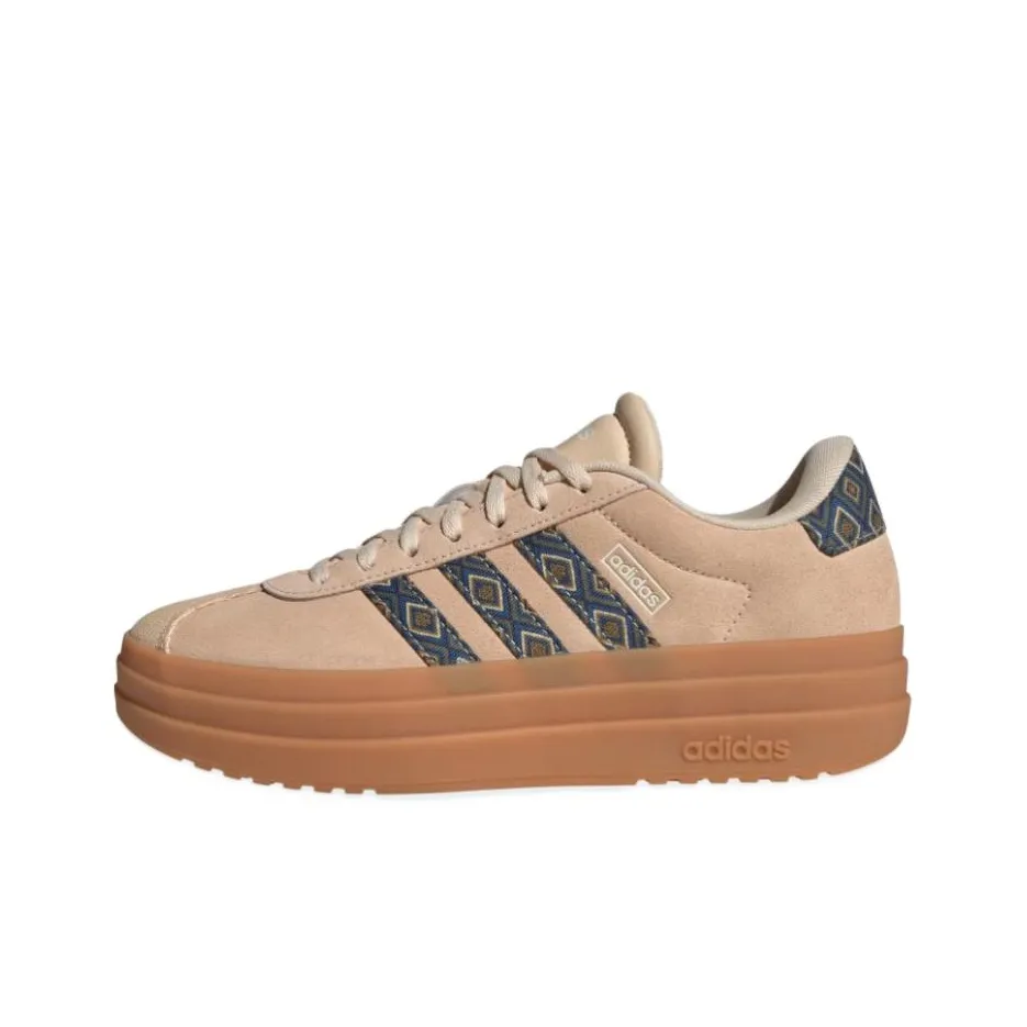 Adidas Vl Court Anti-Slip Wear-Resistant Low-Top Skateboard Shoes Women's Brown