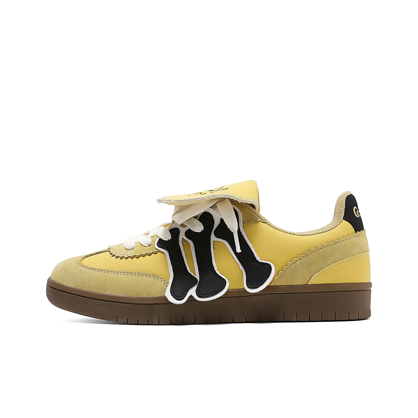 Q AND Anti Slip Wear Resistant Lightweight polishing Low Top Skateboard Shoes Unisex Yellow