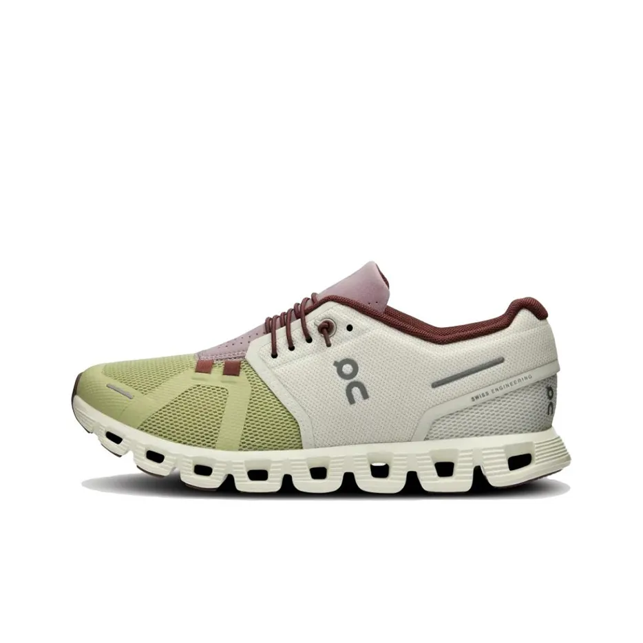 On Cloud 5 противоскользящие устойчивые к истиранию дышащие низкие кеды для бега женские белые зеленые