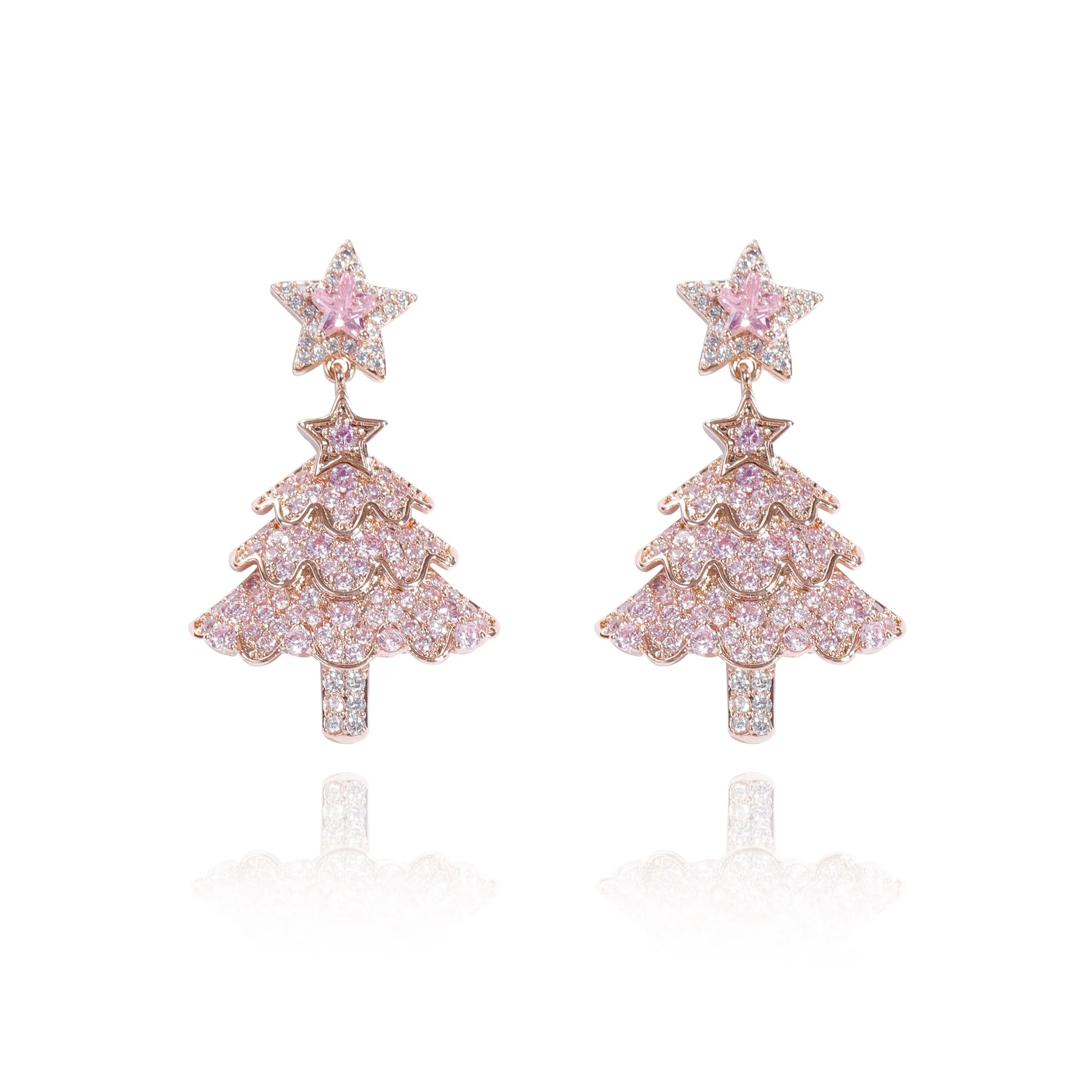 KING OF BLING Серьги из сплава с цирконием женские удачи