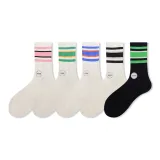5팩 세트 멀티컬러 줄무늬