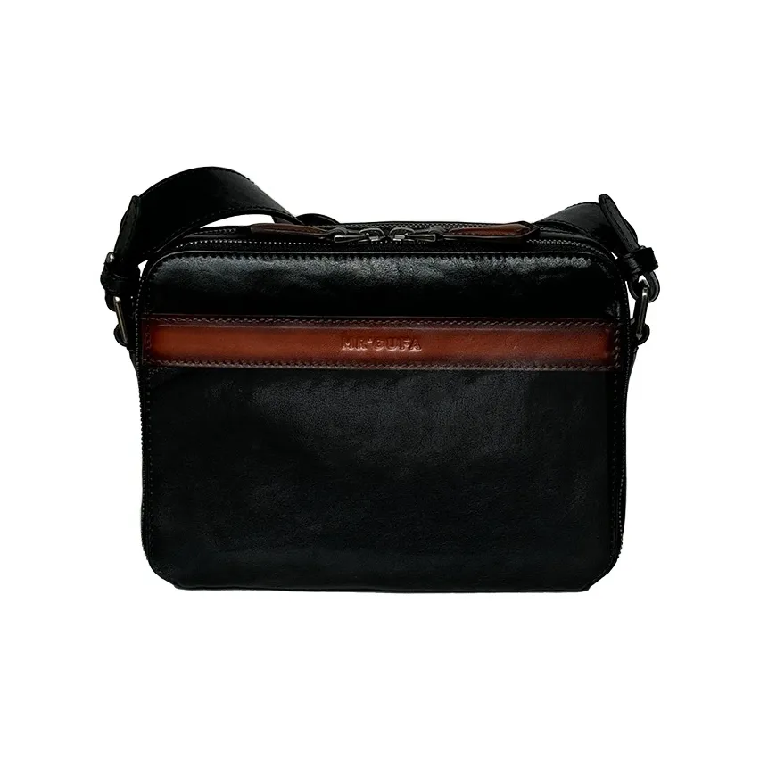 MR'GUFA Сумка через плечо из коровьей кожи Мужская Черная Коричневая Классический Черный