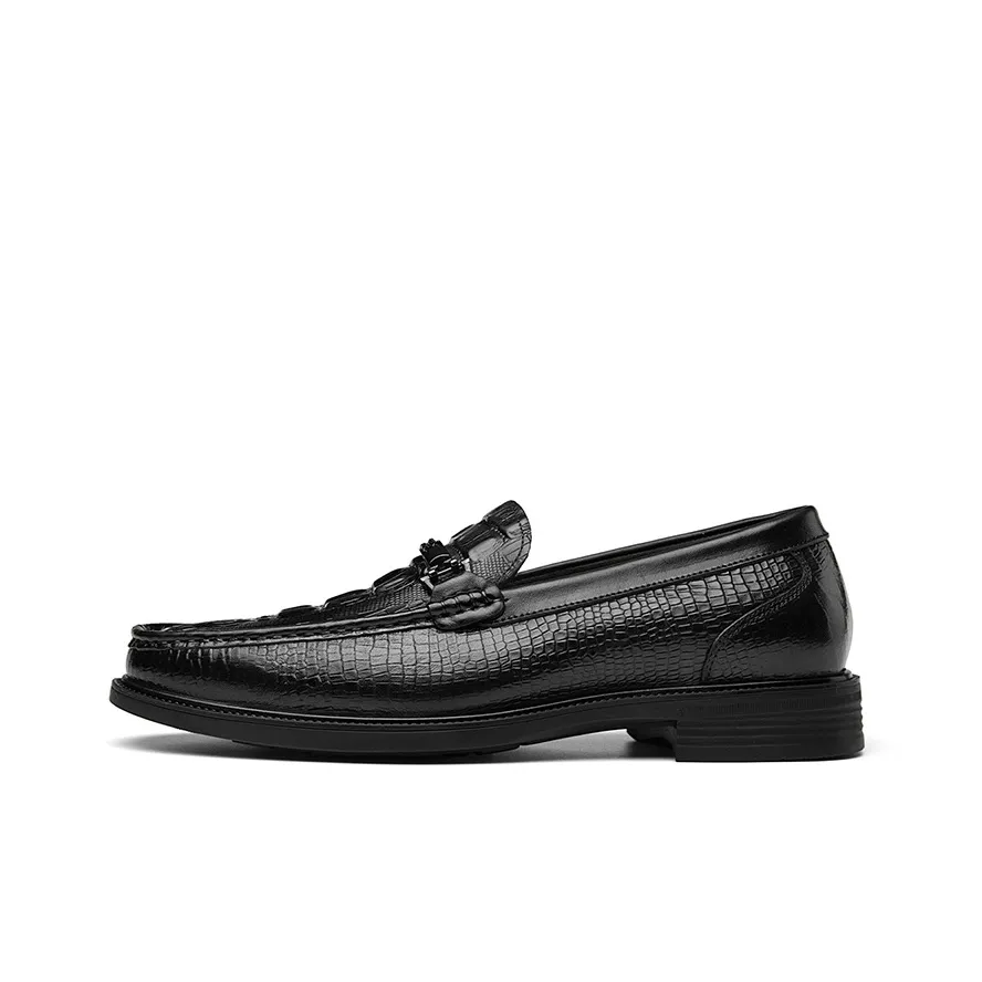 CARTELO Casual Leather Shoes Men's Low Top Black