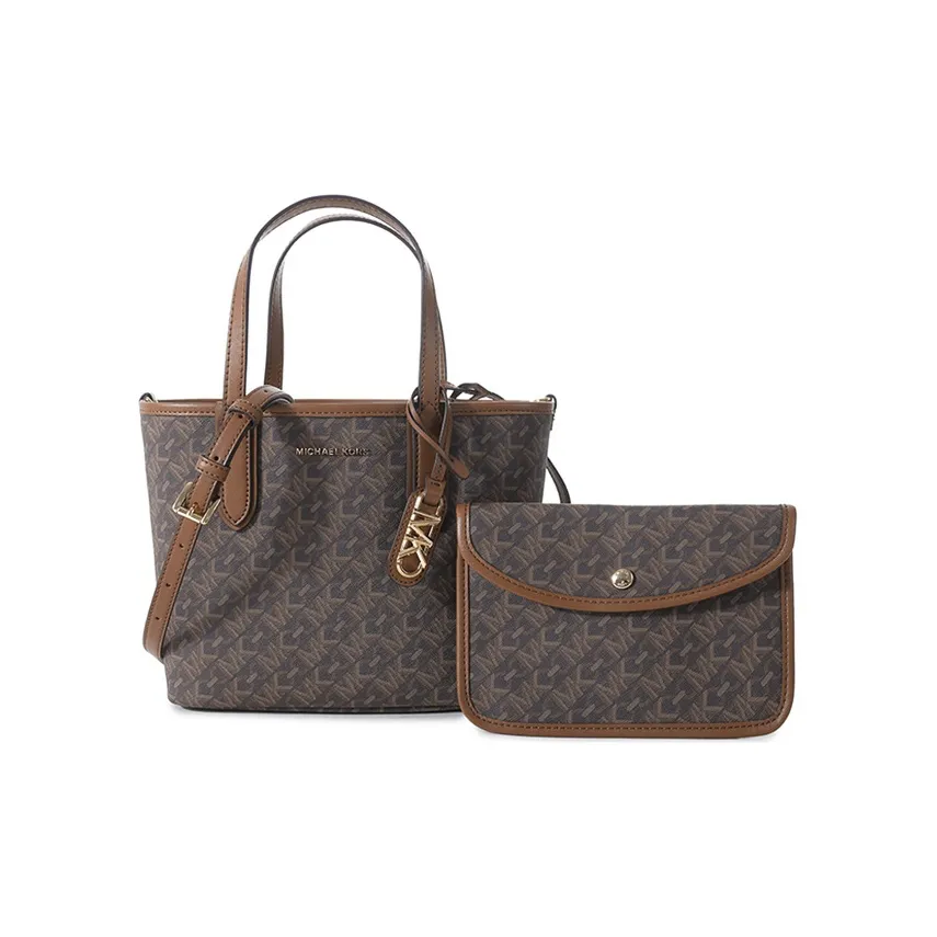 MICHAEL KORS Eliza Series Artificial Leather Combo Bag Tote Handbag Women's Dark Brown