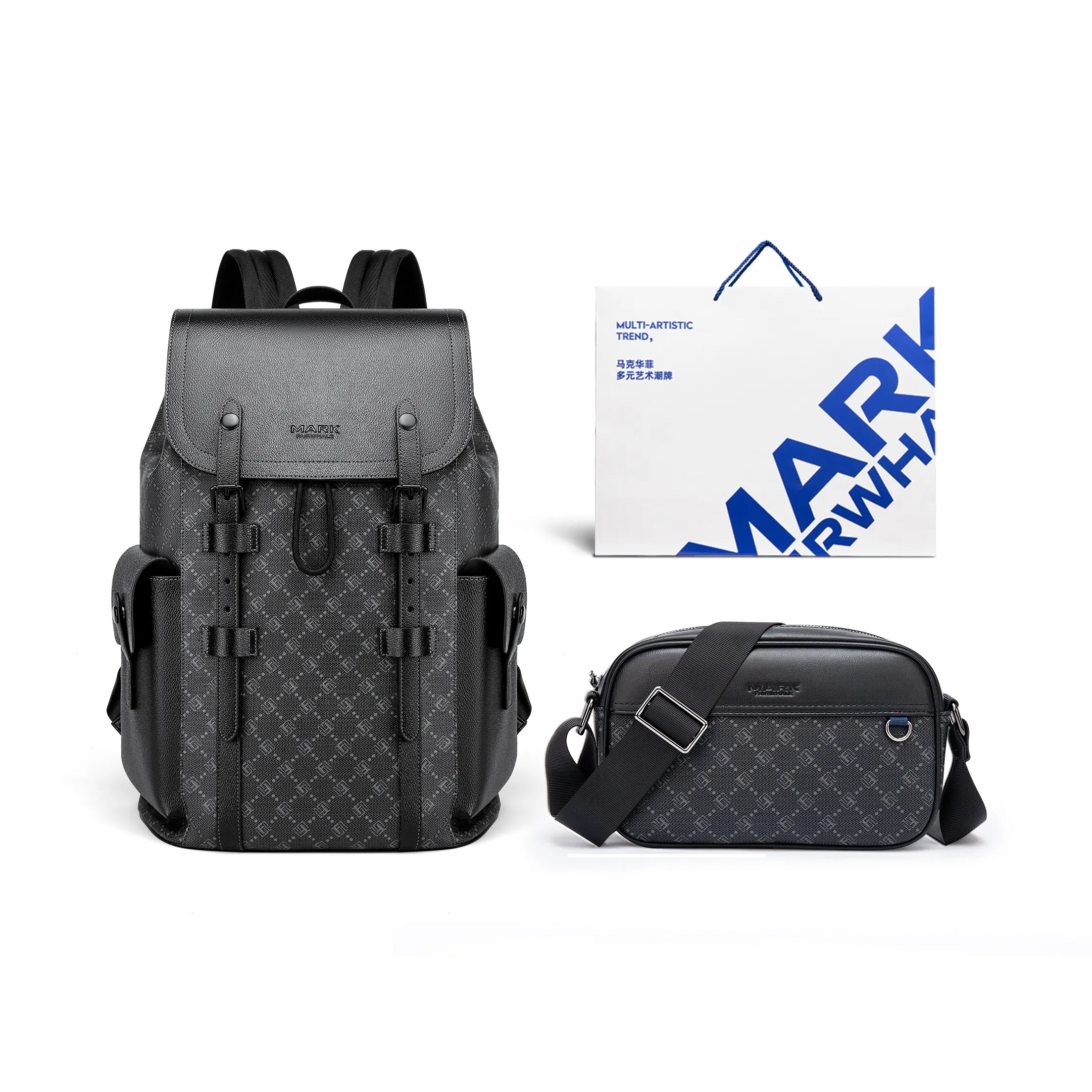FAIRWHALE PVC Backpack Laptop Bag Regular Unisex Lead Coffee/Coffee