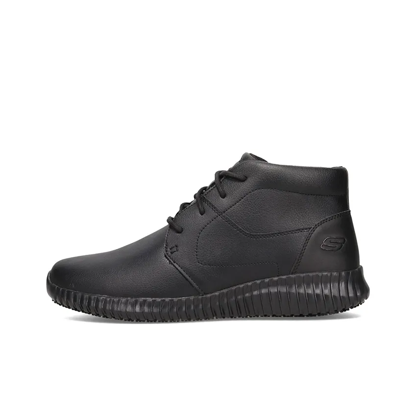 Skechers Relaxed Fit Cessnock - Alesser SR Cushioning Anti-Slip And Wear-Resistant High-Top Casual Shoes Men's Black