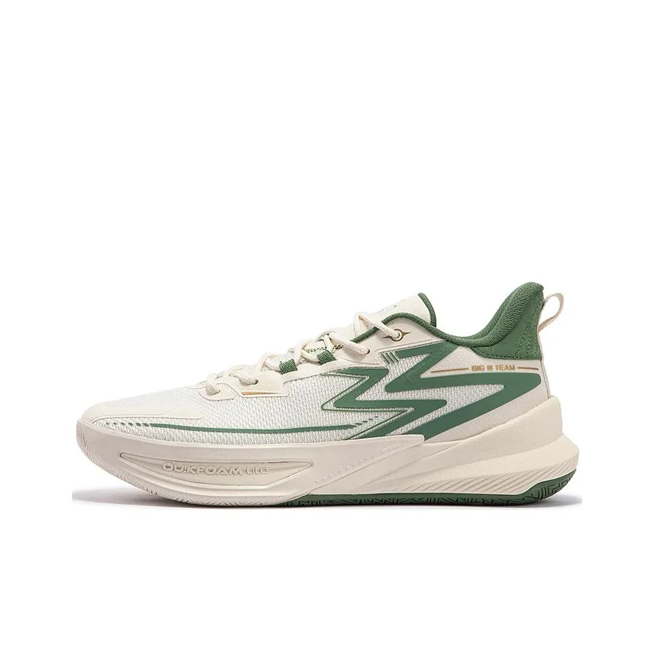 361° Big3 Team 2.0 Cushioning Wear-Resistant Low-Top Basketball Shoes Men's Beige Green