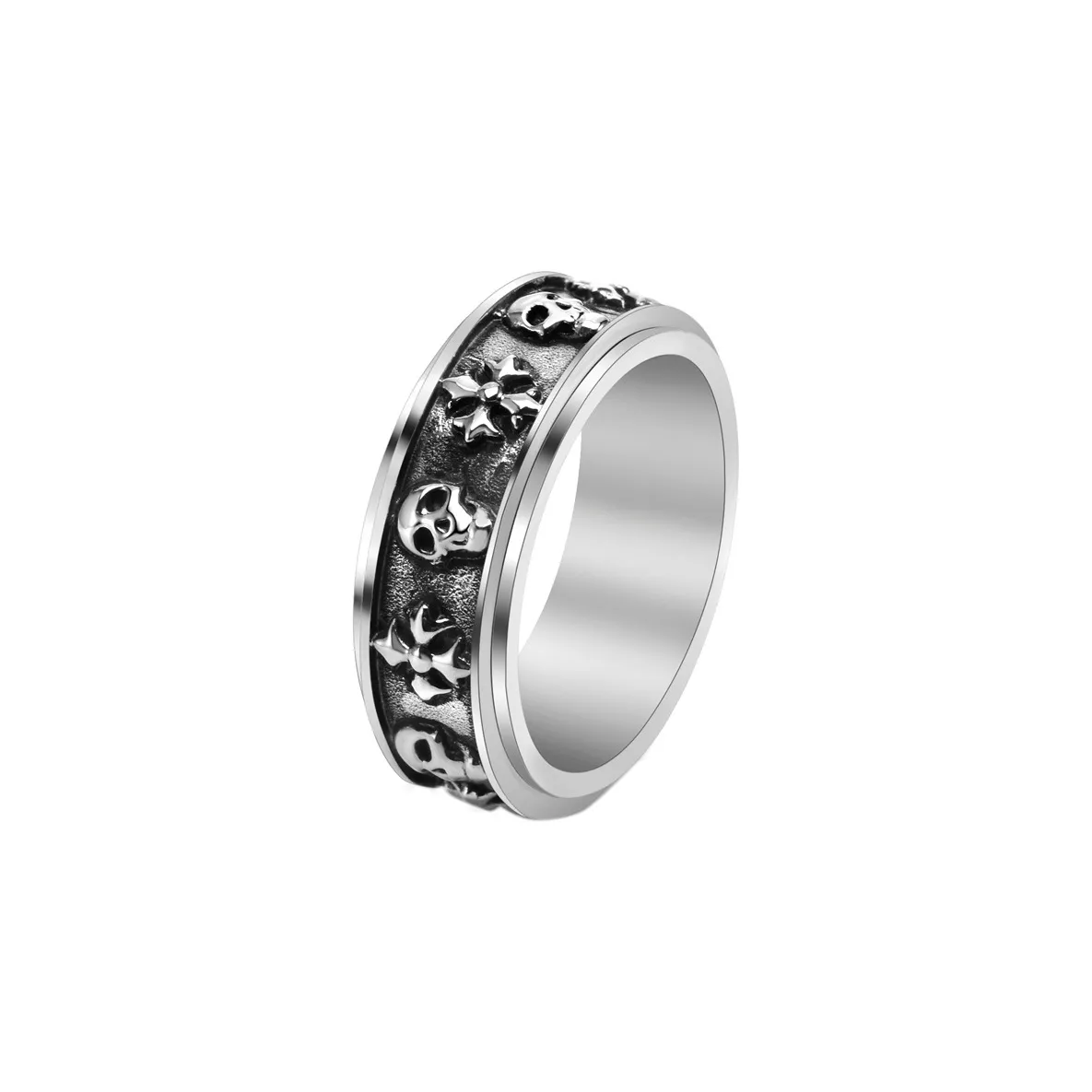 FOREVER MELODY Кольца из титанового стального сплава Мужские Серебряные