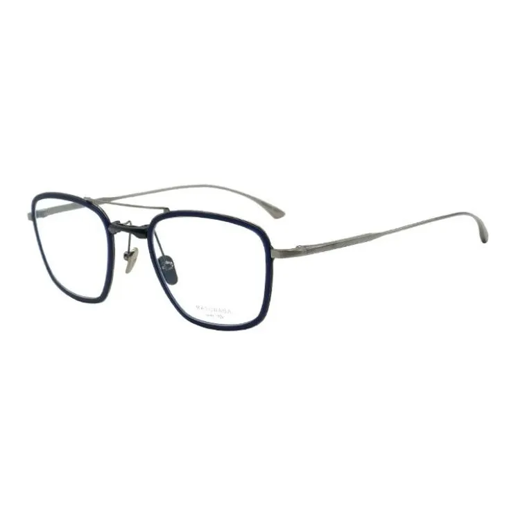 MASUNAGA Titanium Aviator Eyeglass Frames Unisex Blue