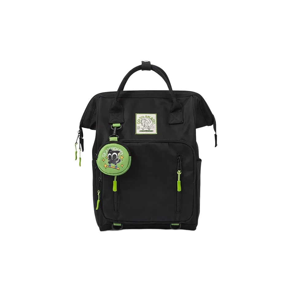 SEM/R X Snoopy Collaboration Nylon Fabric Backpack Large Unisex Ecru/Black