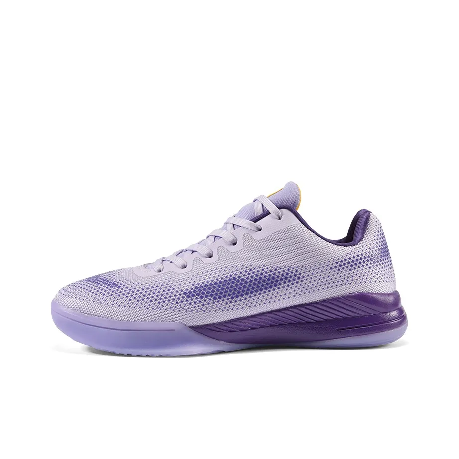 IVERSON Slip-resistant Abrasion-resistant Low-top Basketball Shoes Unisex Dark Purple Yellow Айверсон Противоскользящие Устойчивые к истиранию Низкие Баскетбольные Кроссовки Унисекс Темно-фиолетовый Желтый