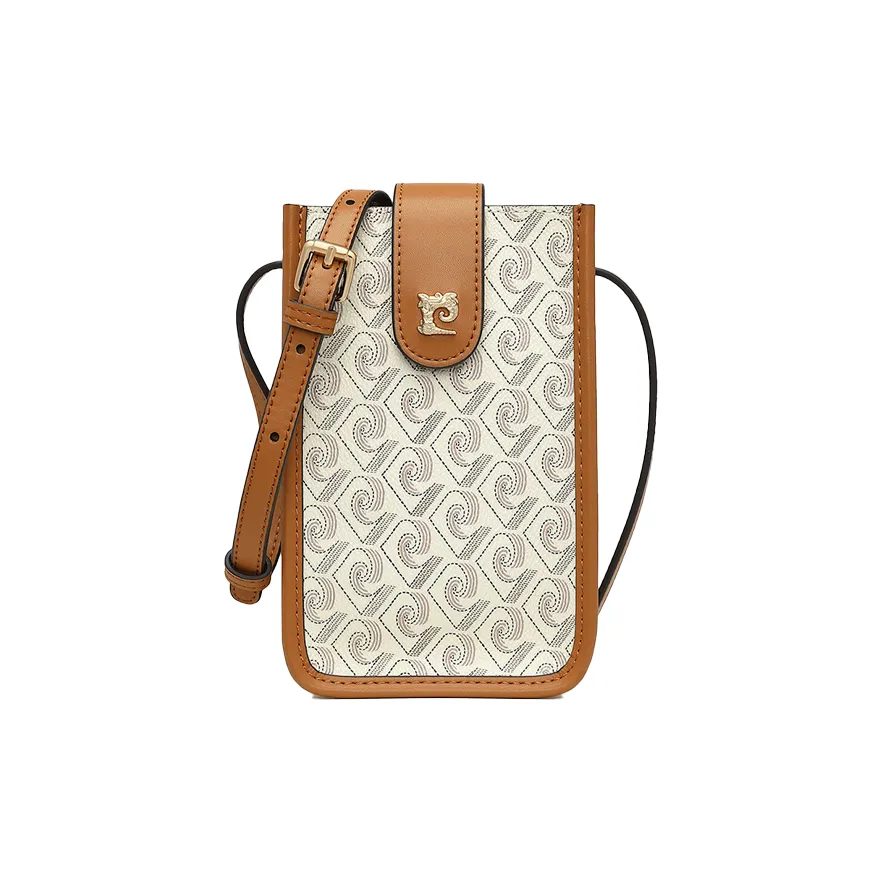 PIERRE CARDIN Pvc Mini Commute Office Small Bag Cell Phone Pouch Regular Women's Apricot