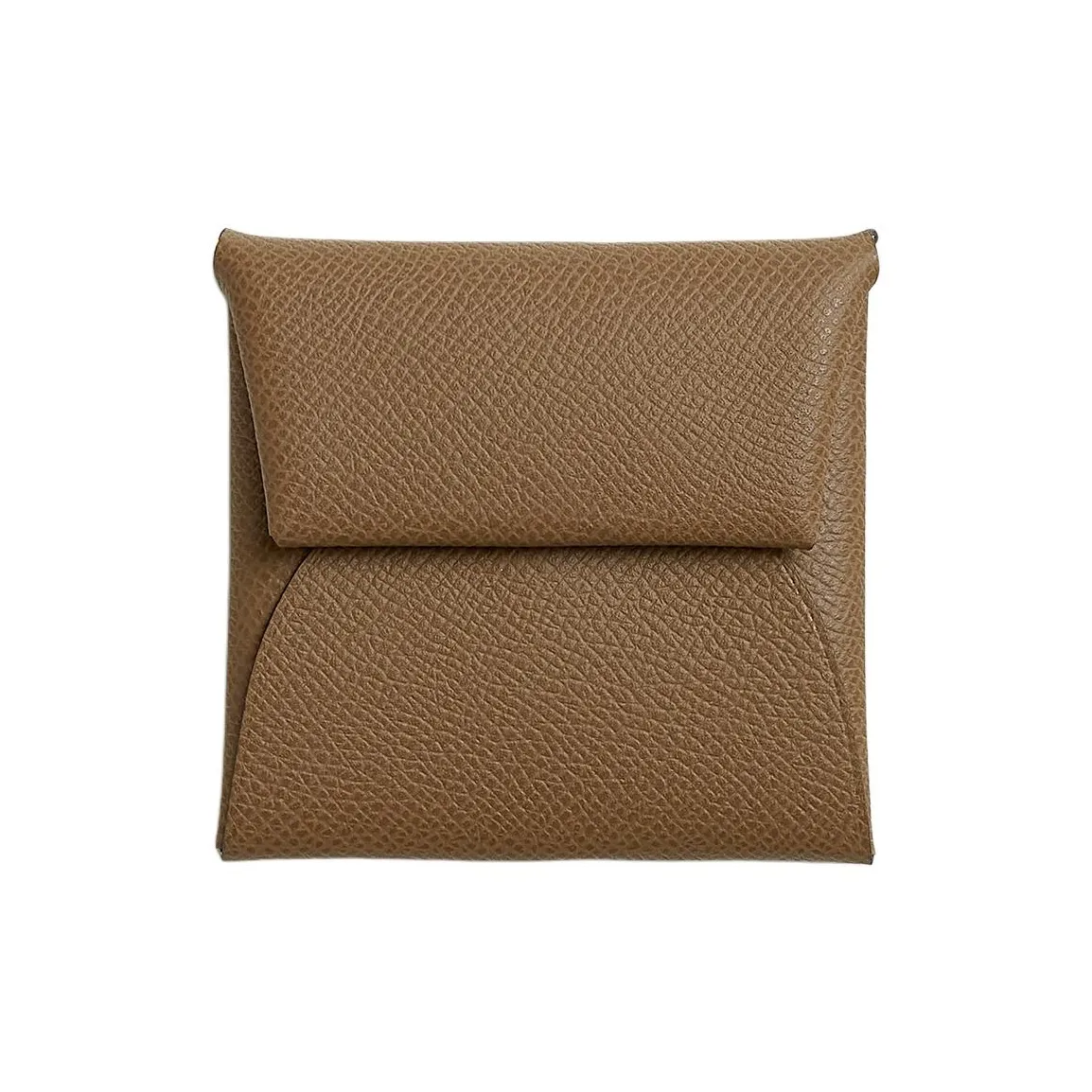 HERMES Bastia Epsom Телячья кожа Кошелек Женские Каштановый Мятно-зеленый