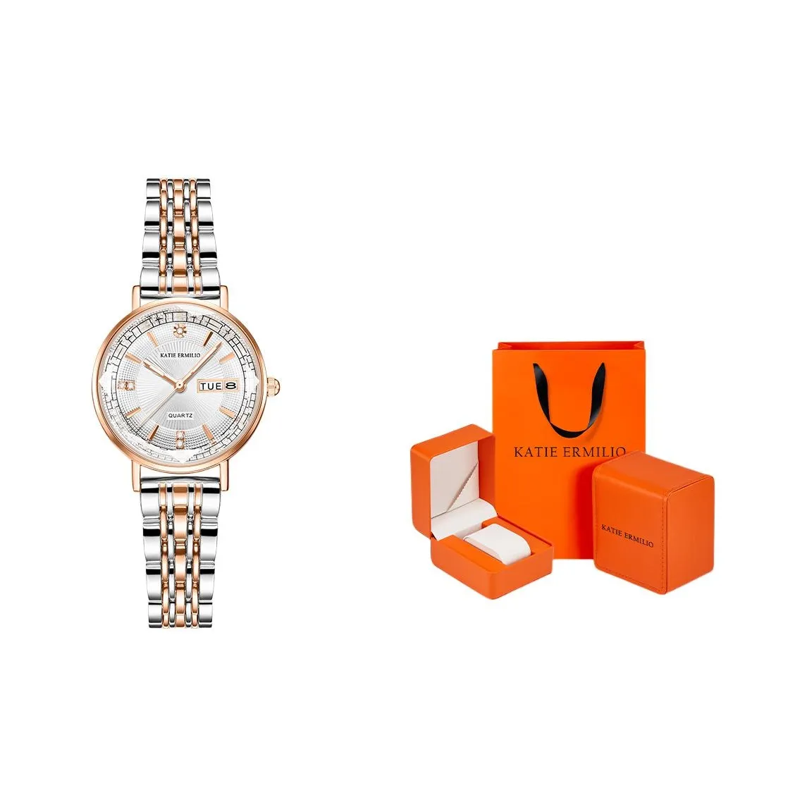 Katie Ermilio Кварцевый механизм Женские часы 32мм*32мм*10мм Белый