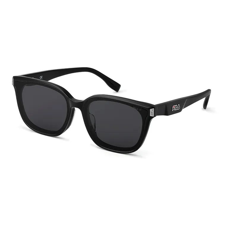 FILA Plate Frame Irregular Shape Sunglasses Unisex Piano Black, Orchid White, Sea Green