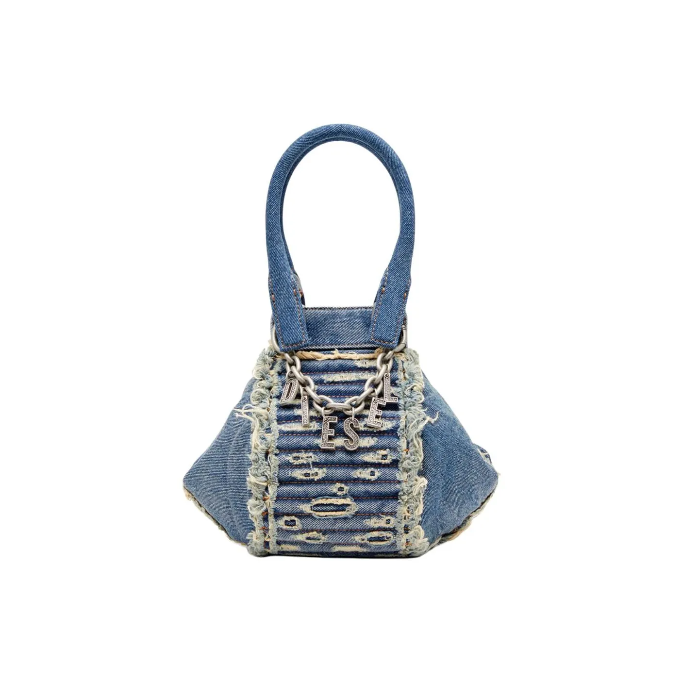 DIESEL D Vina XS Logo Charm Denim Shoulder Bag