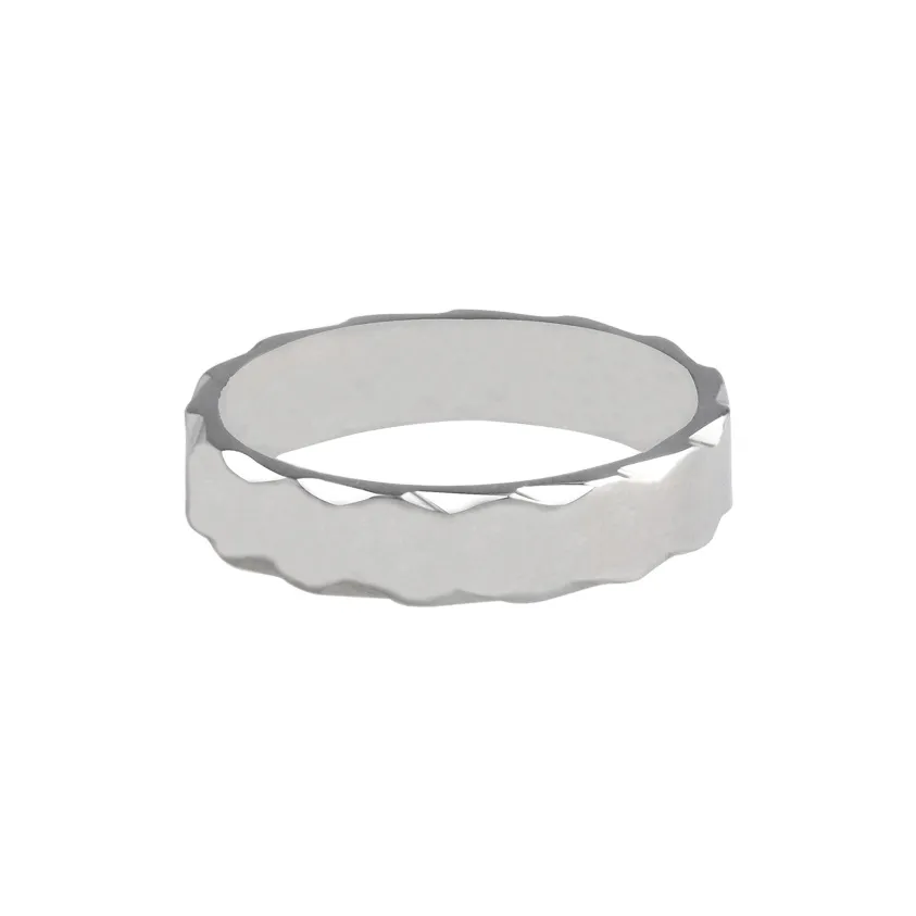 FOREVER MELODY Кольца из титанового стального сплава Мужские Серебряные