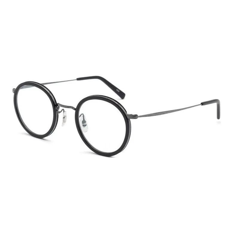 MASUNAGA Titanium Silicone Round Eyeglass Frames Unisex Black