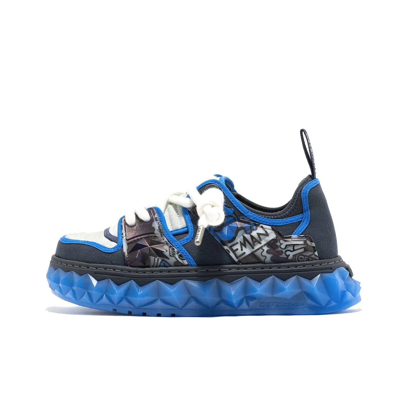 Wotto ARTIST x OETZI Ice Man Oz Покрытие Увеличение Низкий Топ Casual Мужской Темно-синий Светло-серый