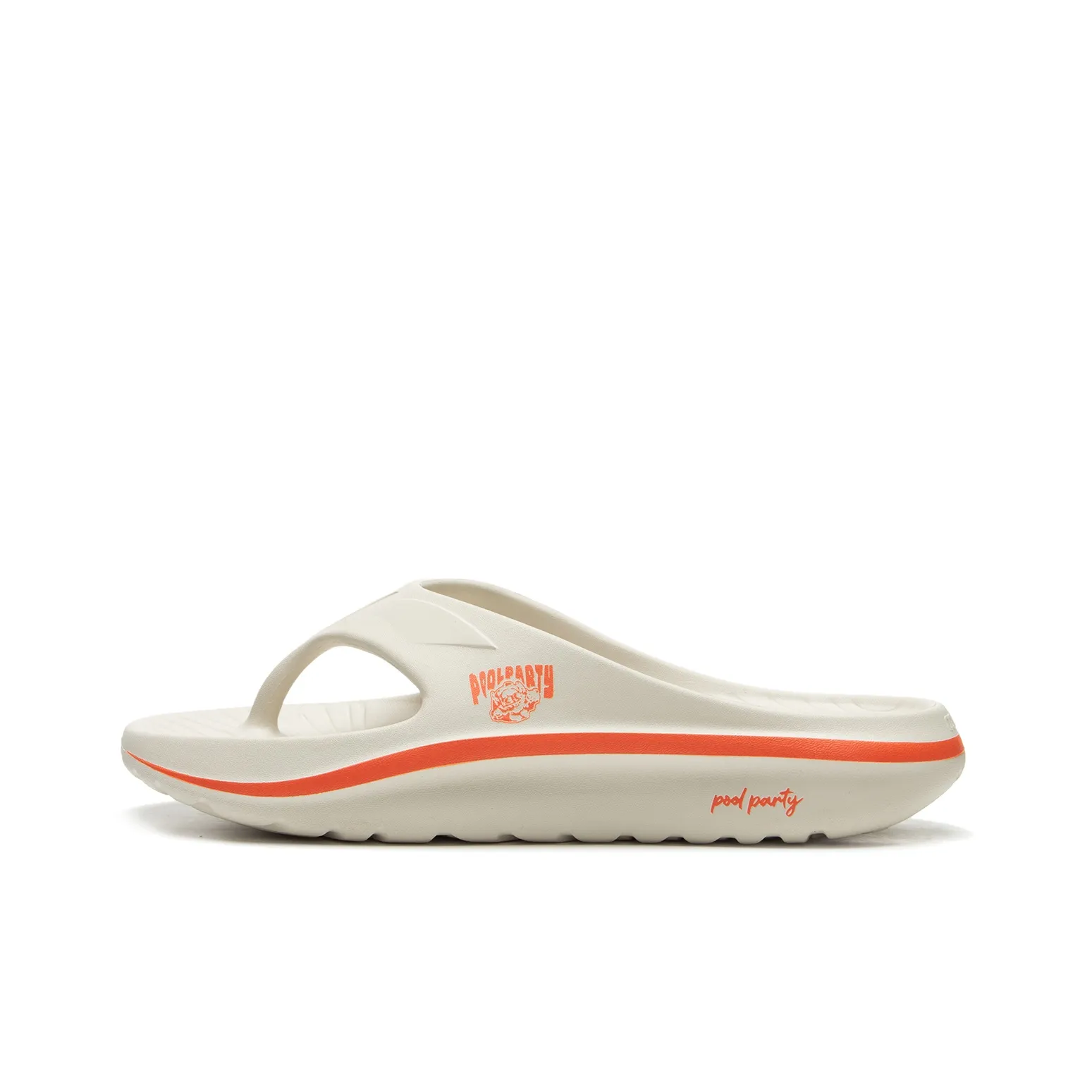 LOL x LiNing Abrasion Resistant Slip Resistant Flip Flops Unisex Pearl White