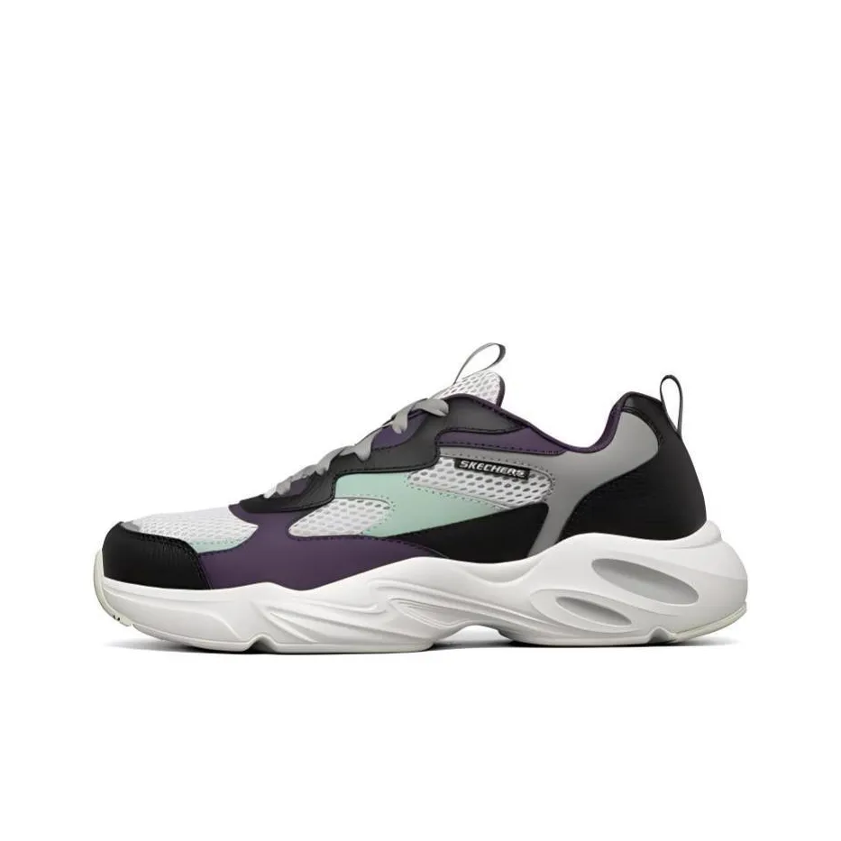 Skechers Stamina Airy Low Top Chunky Sneakers Men's White Purple Black