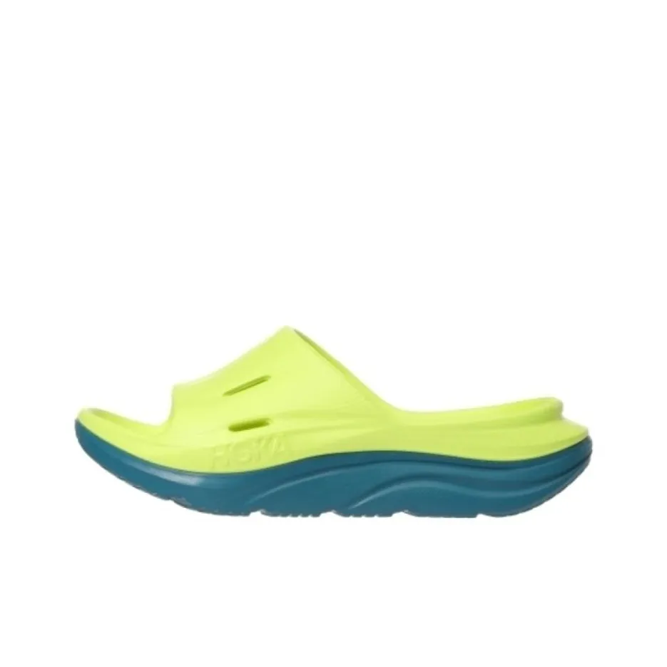 HOKA ONE ONE Ora Recovery Slide 3 EVA Slip-Resistant Abrasion-Resistant Slide Slippers Unisex Yellow Blue