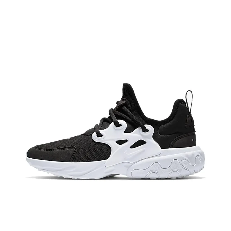 Nike React Presto Slip Resistant Abrasion Resistant Низкий Топ Casual GS Черный Белый
