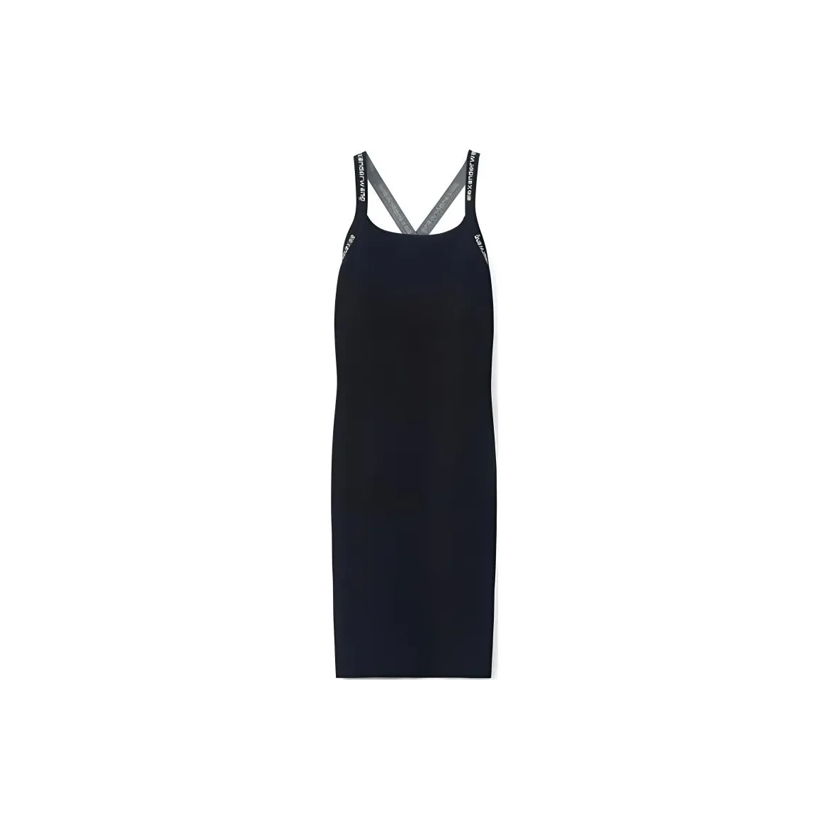 Alexander Wang Bodycon Logo Jacquard Trims Tank Dress Black