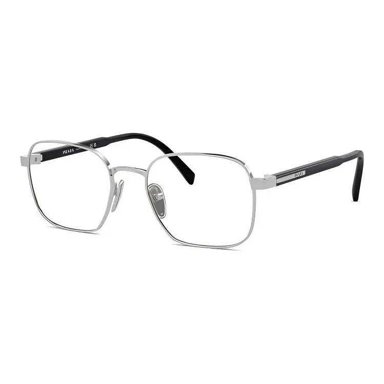 PRADA Металл Ацетат Прямоугольные Оправы для очков Мужские Серебряные