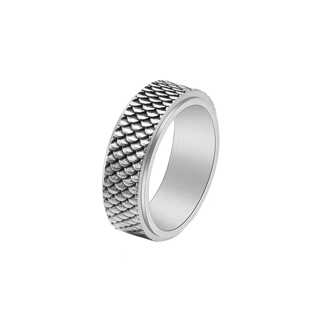FOREVER MELODY Кольца из титанового стального сплава Мужские Серебряные