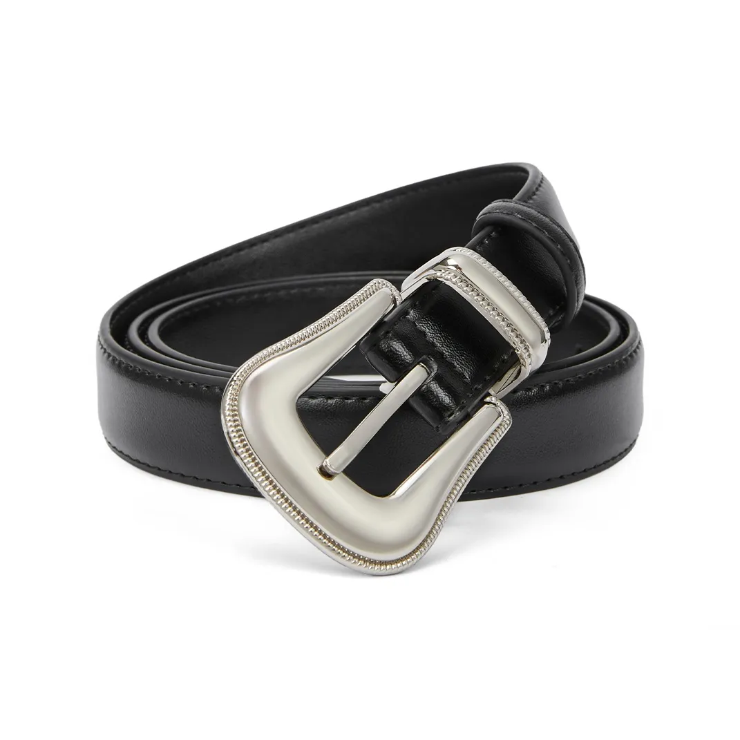 RED DRAGONFLY Элегантный Neutral Шпилька с Зубчатым узором Модный Ремешки из Коровьей кожи Женские Черный Коричневый Ширина 2,3 см