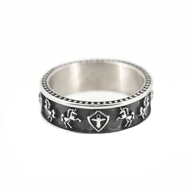 Келанси Кольца из титанового стального сплава Мужские Черные Серебряные