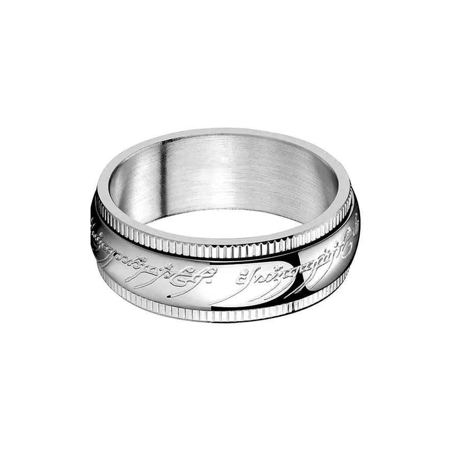 FOREVER MELODY Кольца из титанового стального сплава Мужские Серебряные