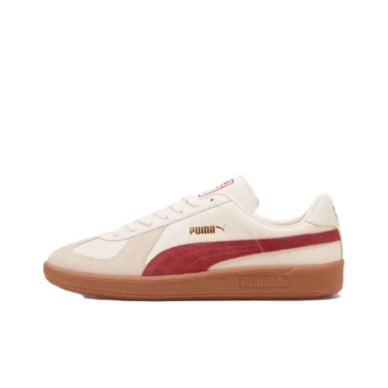 PUMA Army Trainer Low-Top Skateboard Shoes Unisex White Red