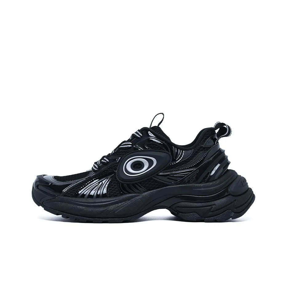 OLD ORDER Turbo GT Slip Resistant Breathable Height Increasing Low Top Chunky Sneakers Unisex Pure Black