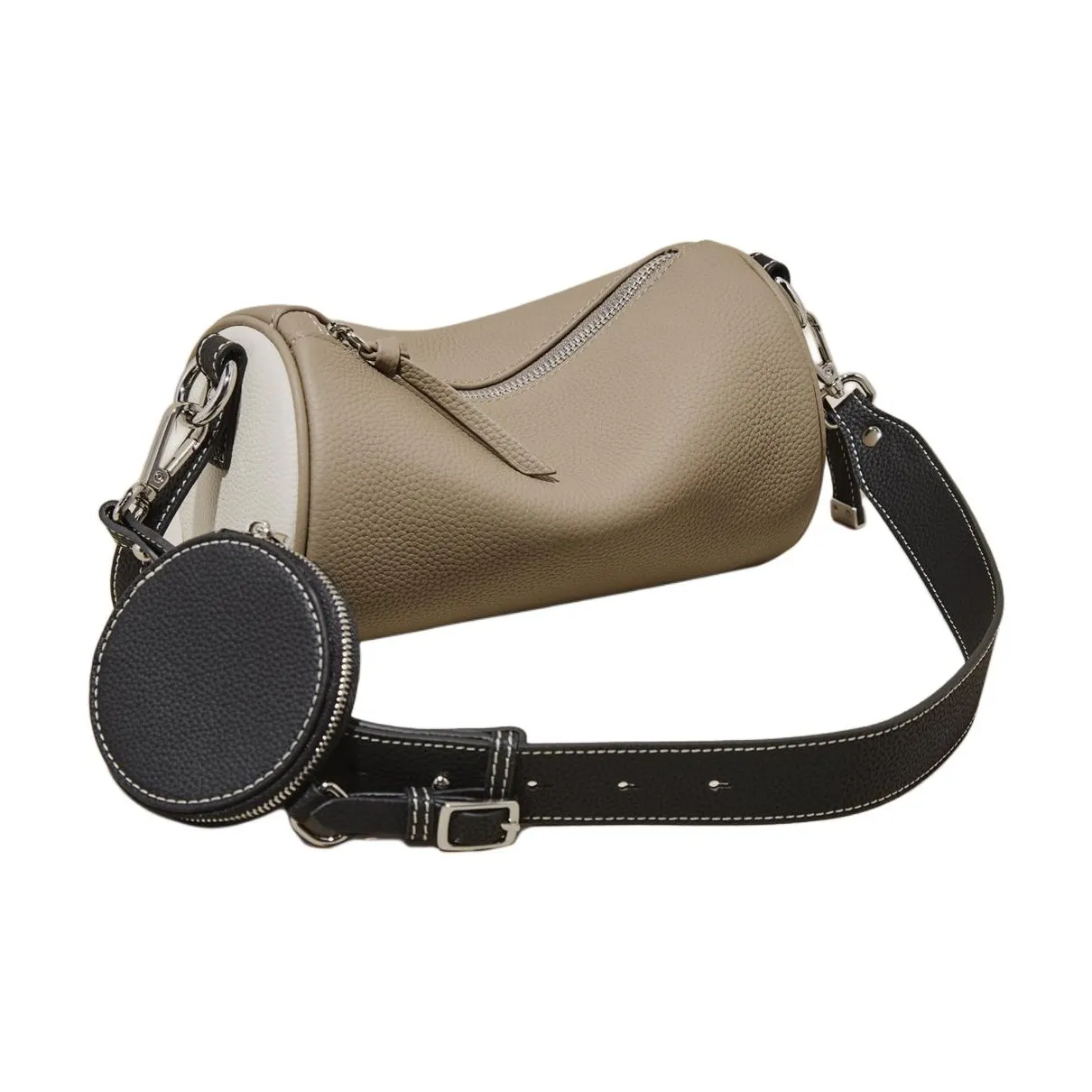 MARINO ORLANDI Корова Кожа с Синтетической Кожей Плечевая Сумка Женская Слон Серый Молочный Белый