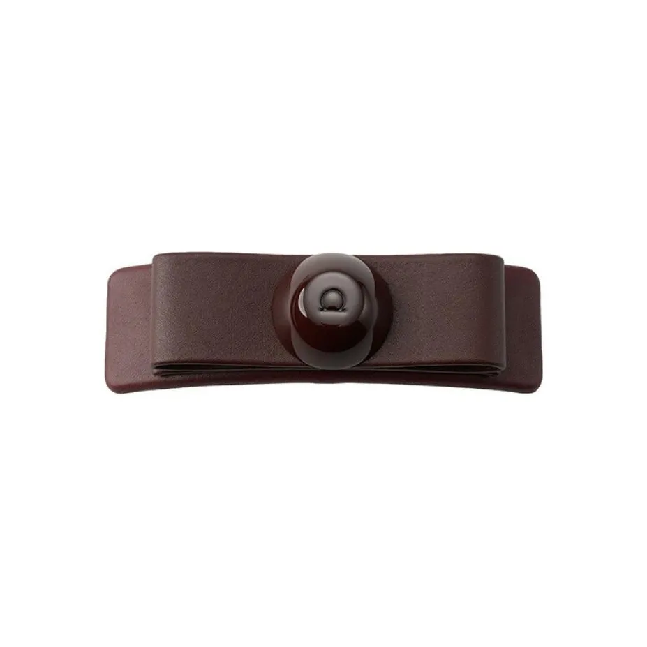 FERRAGAMO Calfskin, Brass, Plastic Hair Clips Women's Brown