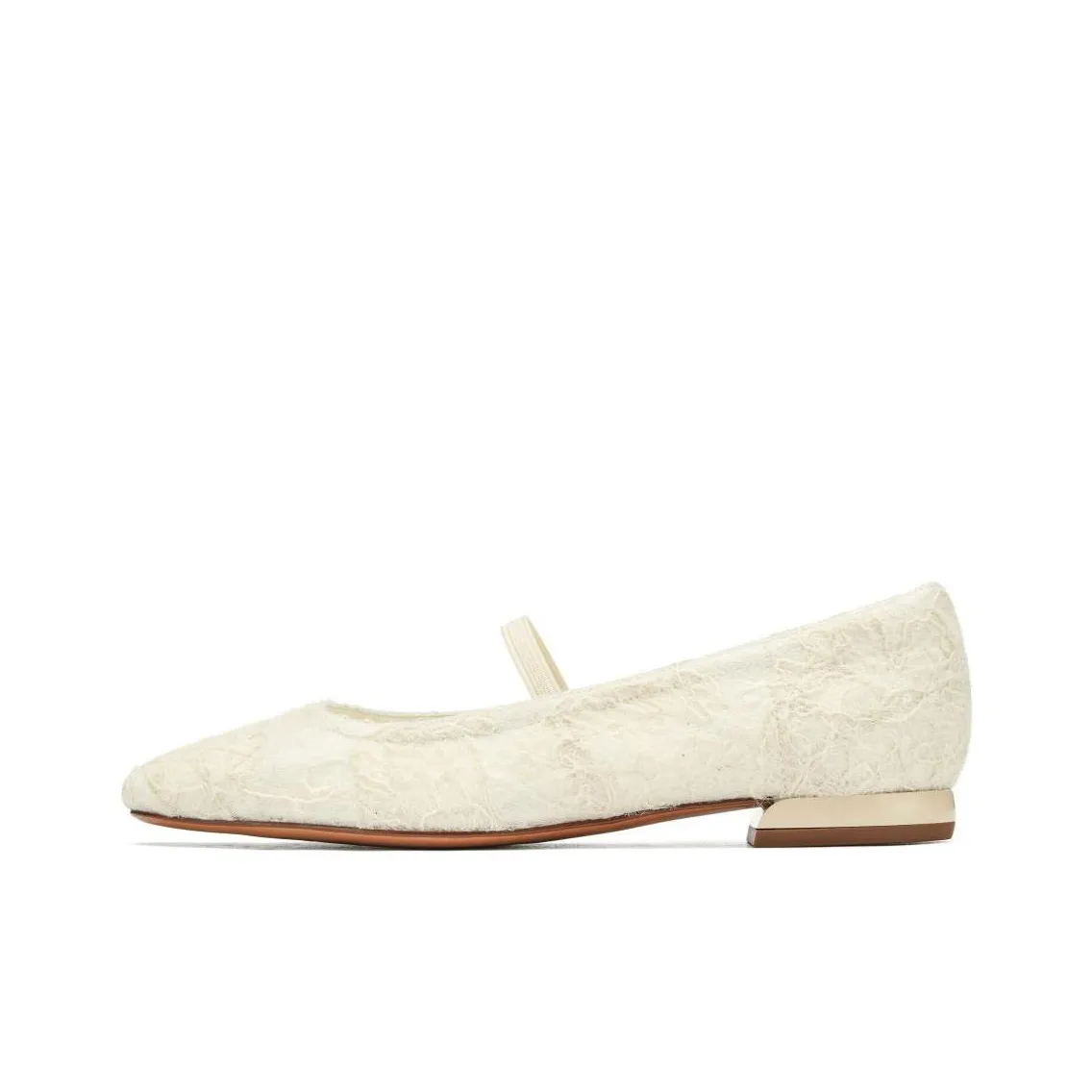 73Hours Кремовый Вишневый цветок Грубый каблук Туфли Мэри Джейн 1,5 см Женские Экрю